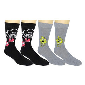 NEW Nickelodeon SOCKS -2 Pairs Size 6 to 12 Sponge Bob Squarepants/Krusty Krab